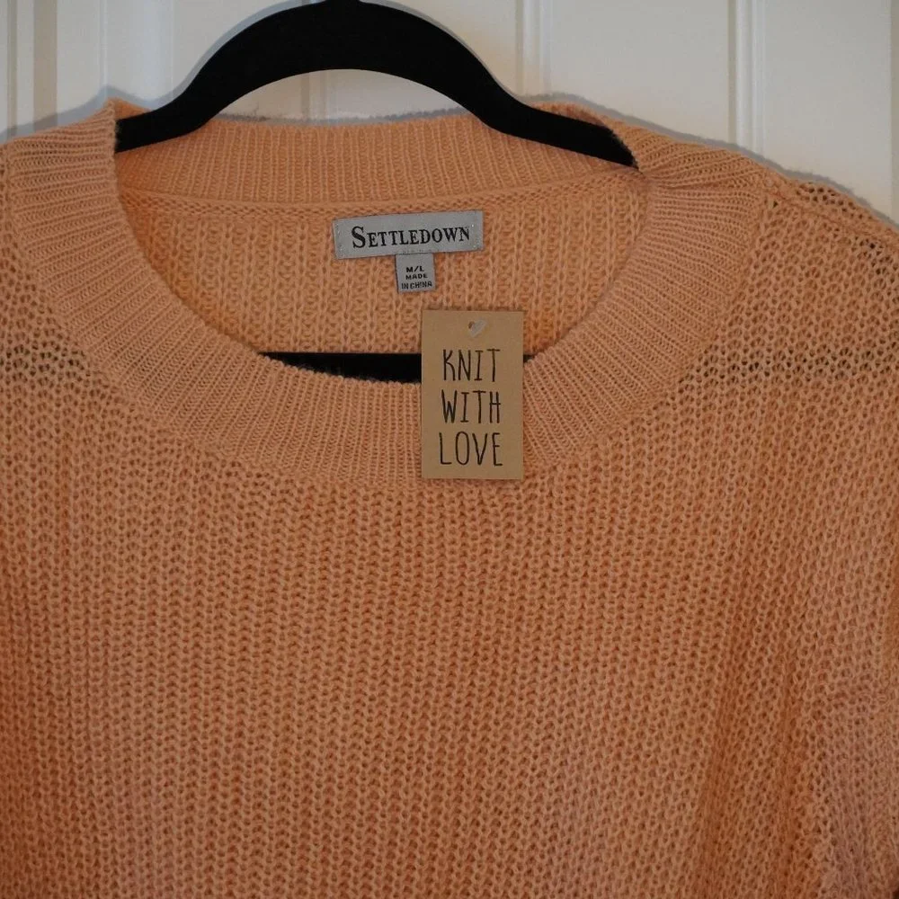 NWT Settledown Peach Knit Sweater - Picture 2 of 3